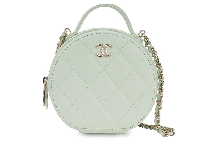 Сумка CHANEL Quilted Round Bag Light Green - изображение 1