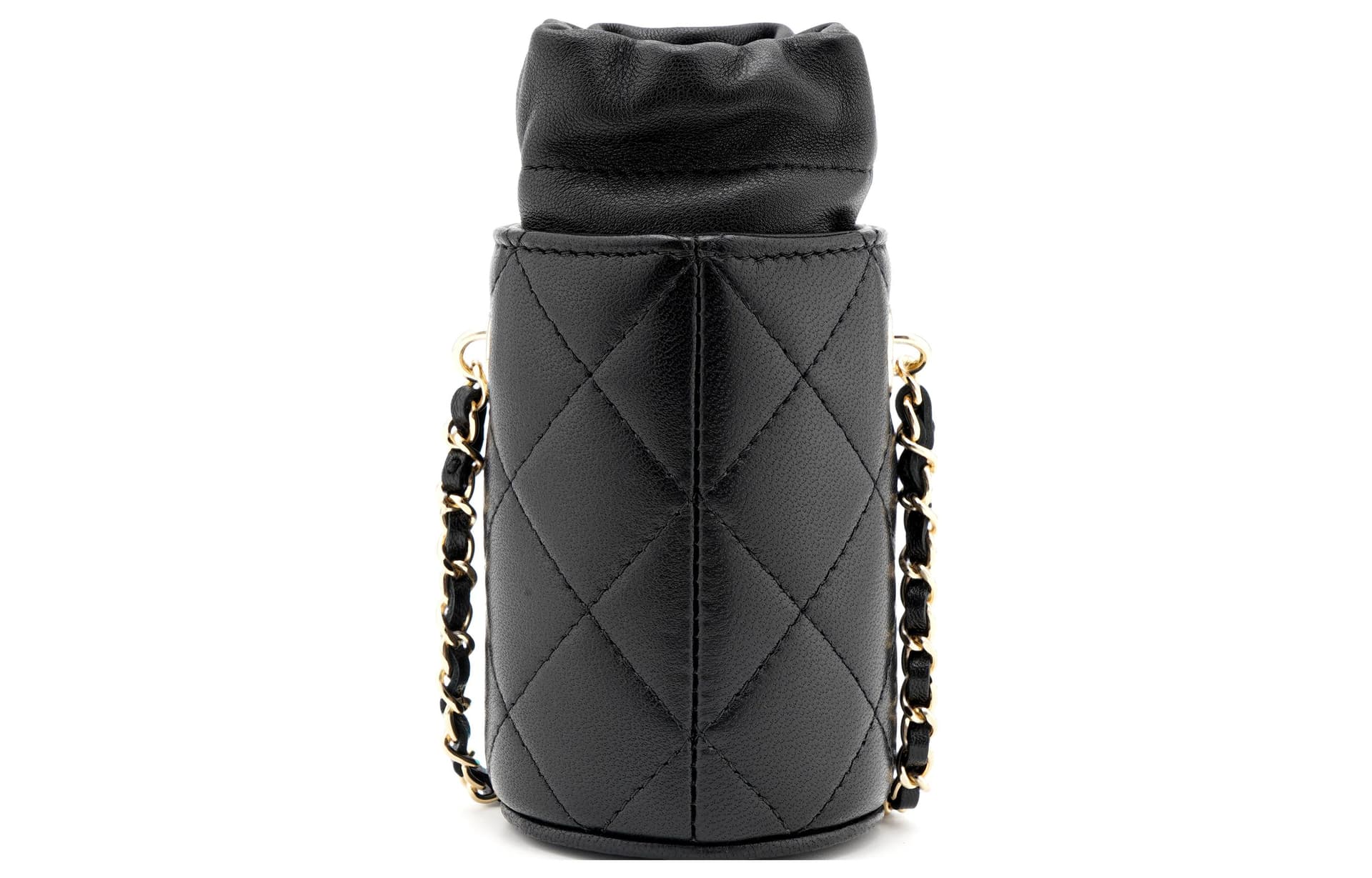 Сумка через плечо CHANEL Mini Bucket Bag Black Lambskin Gold Chain - изображение 4