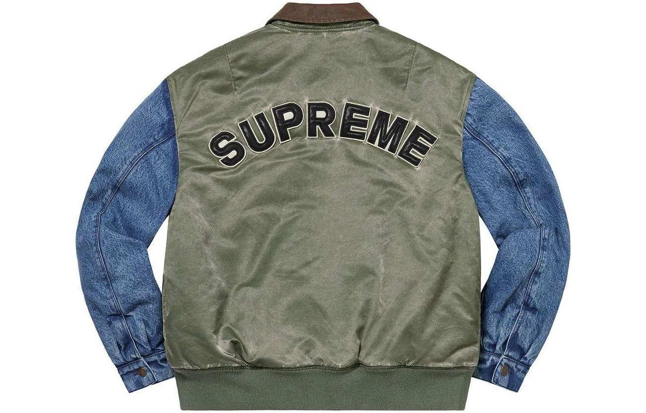 Куртка Supreme SS23 Week7 Denim Sleeve Ma-1 MA-1 - изображение 2