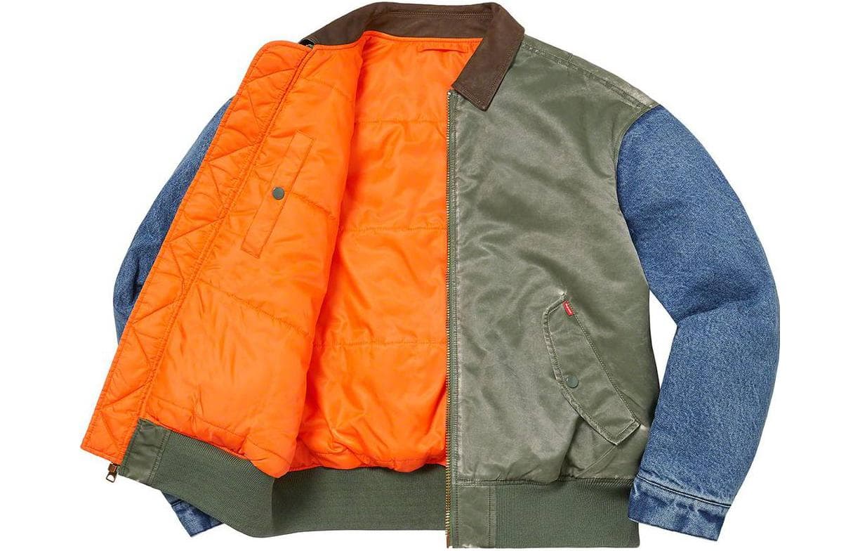 Куртка Supreme SS23 Week7 Denim Sleeve Ma-1 MA-1 - изображение 3
