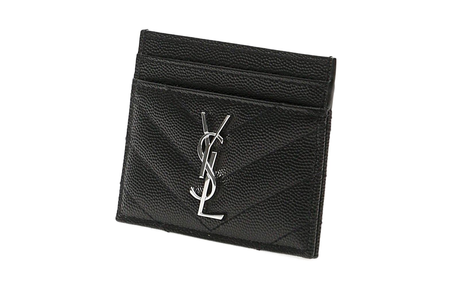 Картхолдер Saint Laurent YSL Monogram Quilted Card Holder Black - изображение 4