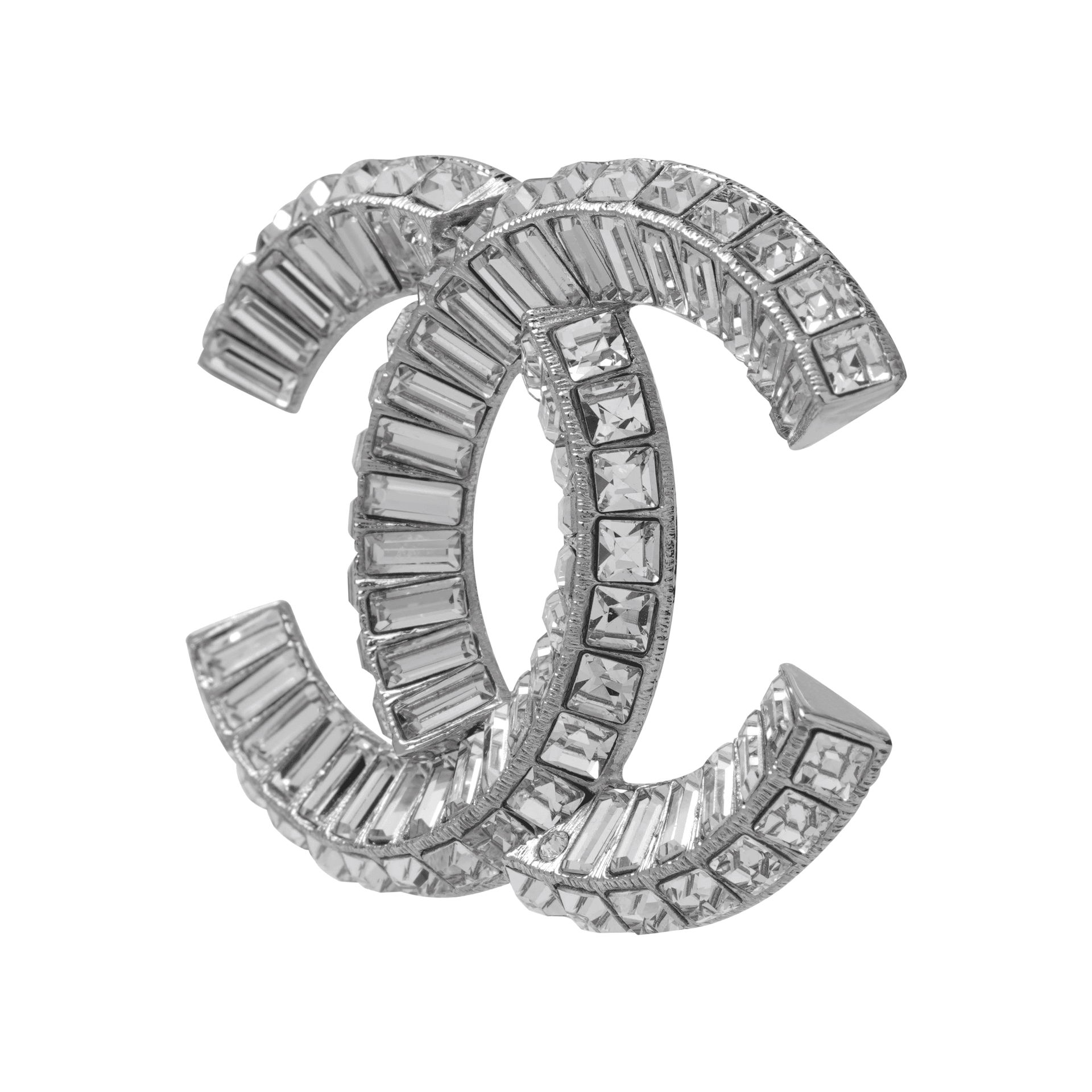 Брошь Chanel Classic Double C Brooch Silver - изображение 3