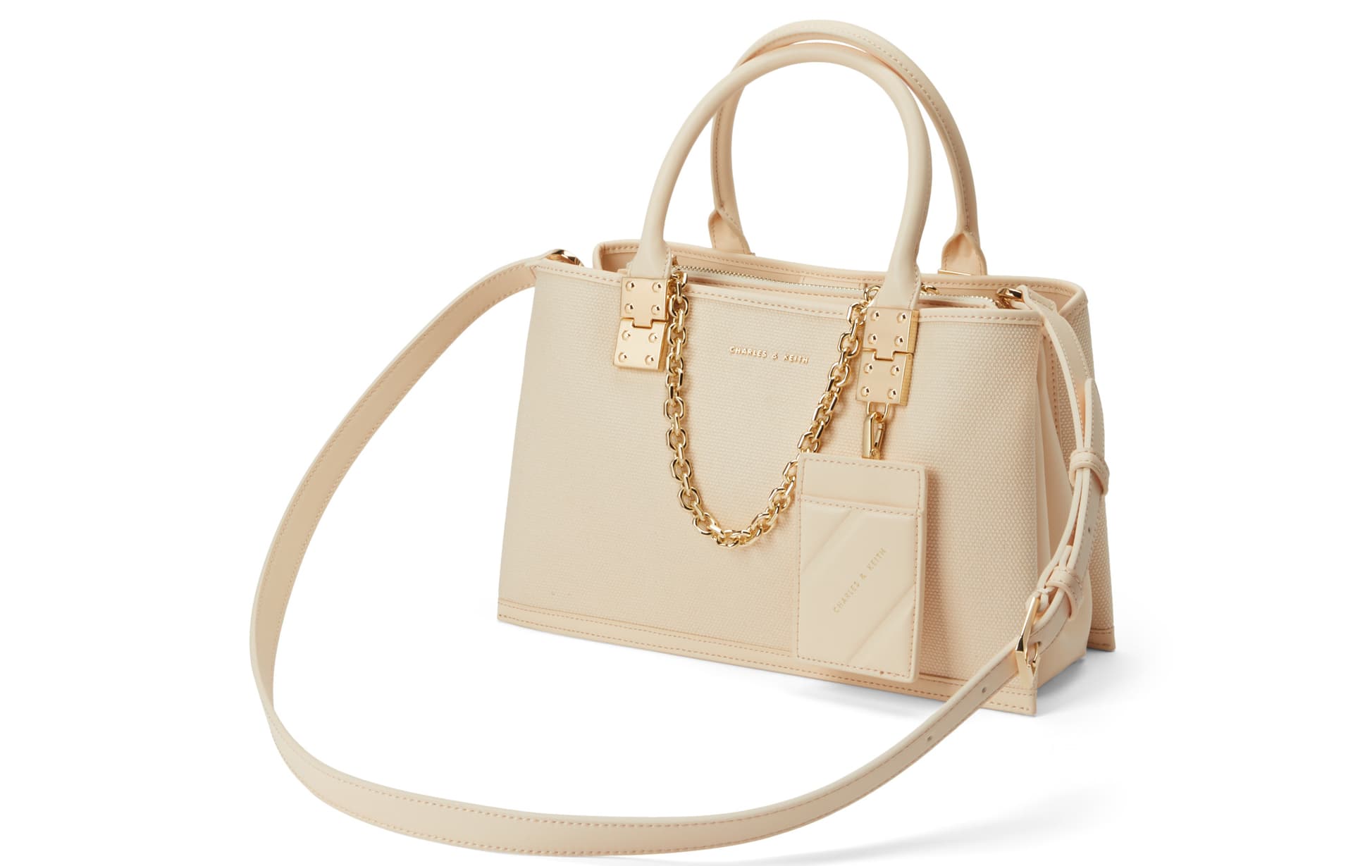 Сумка Charles & Keith Kelly Bag Dark Brown/Beige - изображение 3
