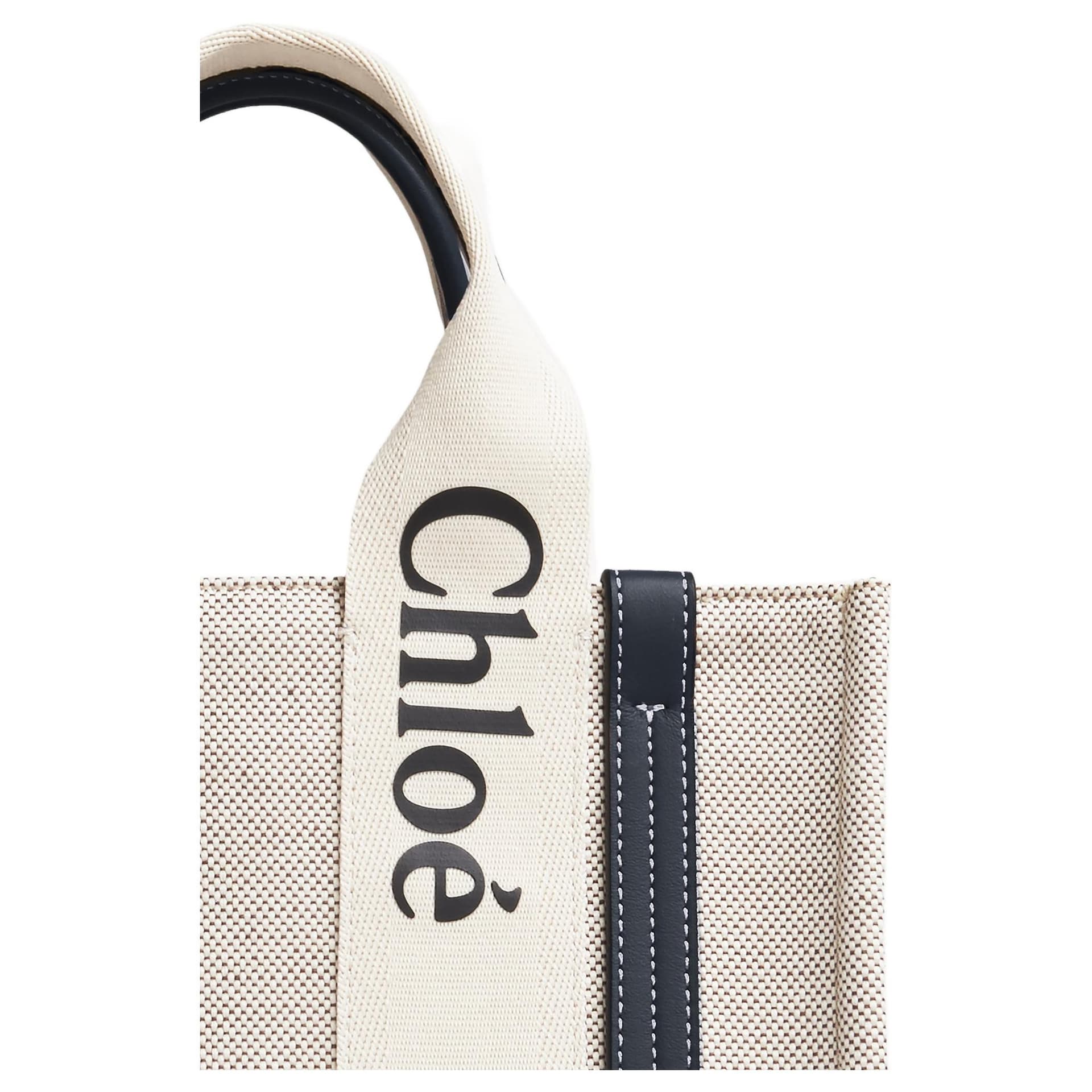 Сумка Chloe Woody Tote Beige/Navy - изображение 4