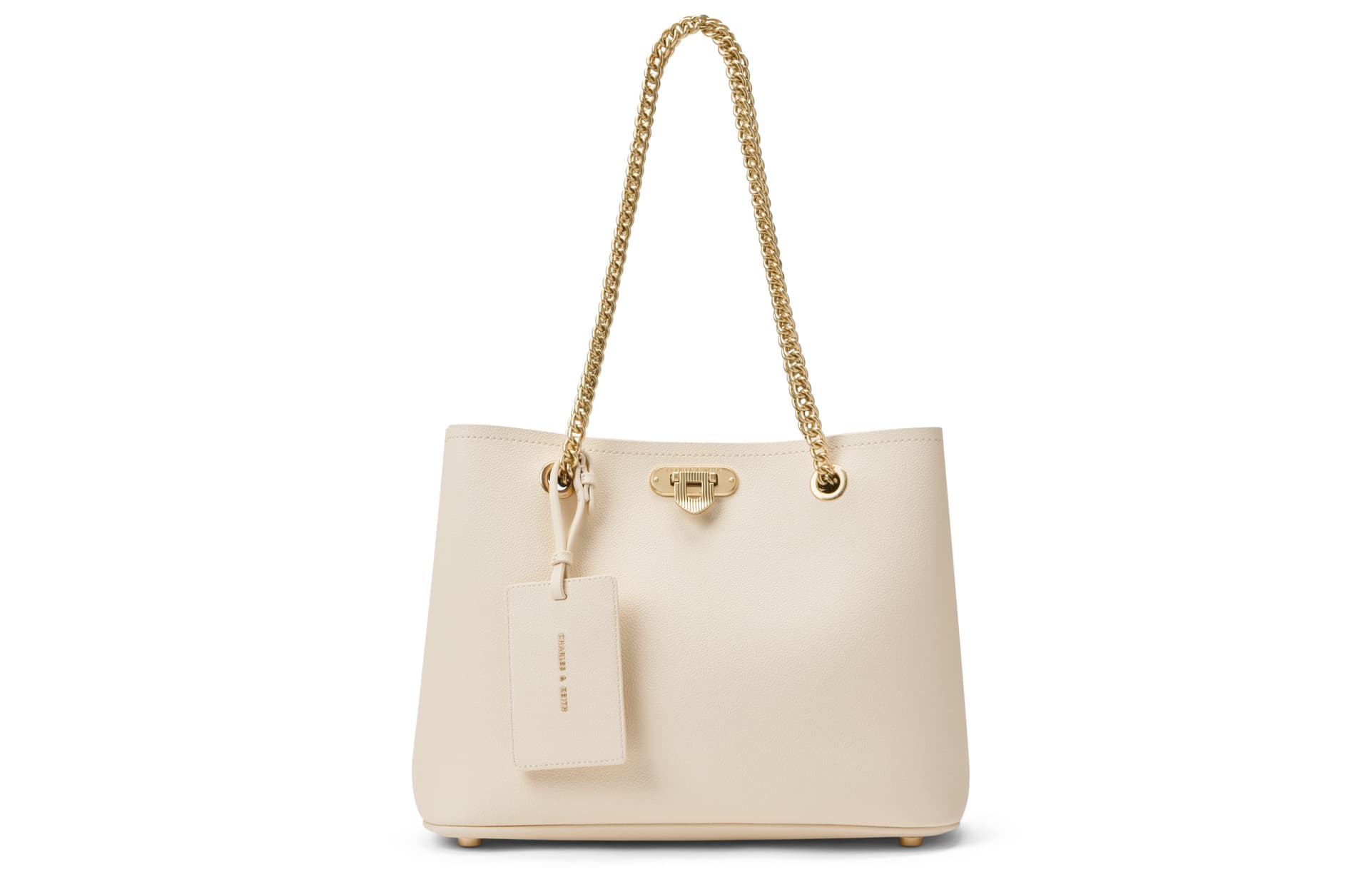 Мини-сумка CHARLESKEITH PU Tote BeigeDark Brown - изображение 1