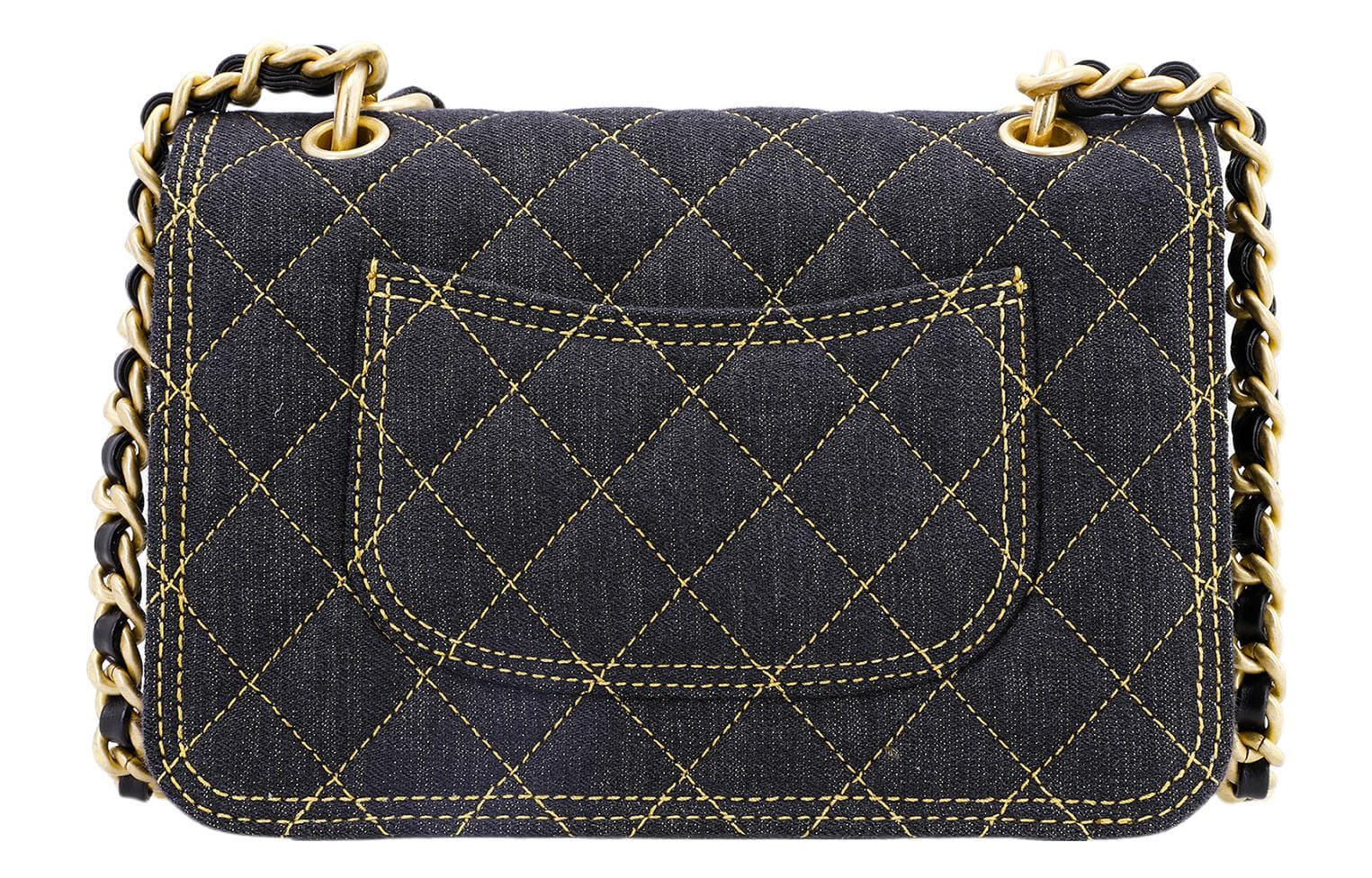 Сумка через плечо CHANEL Classic Chain Denim Messenger Bag Small Black - изображение 4