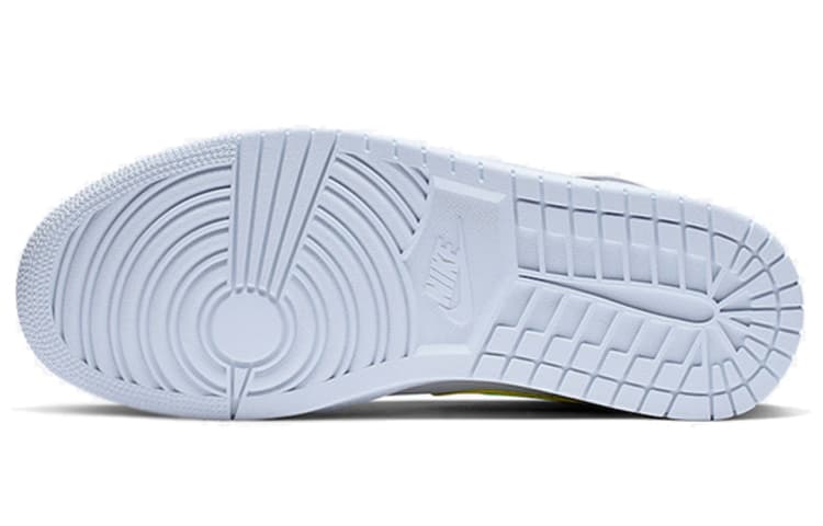 Ретро баскетбольные кроссовки Jordan Air Jordan 1 Mid Neon Yellow Grey - изображение 5