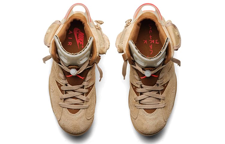 Ретро баскетбольные кроссовки Travis Scott x Air Jordan 6 Retro SP "British Khaki" - изображение 4