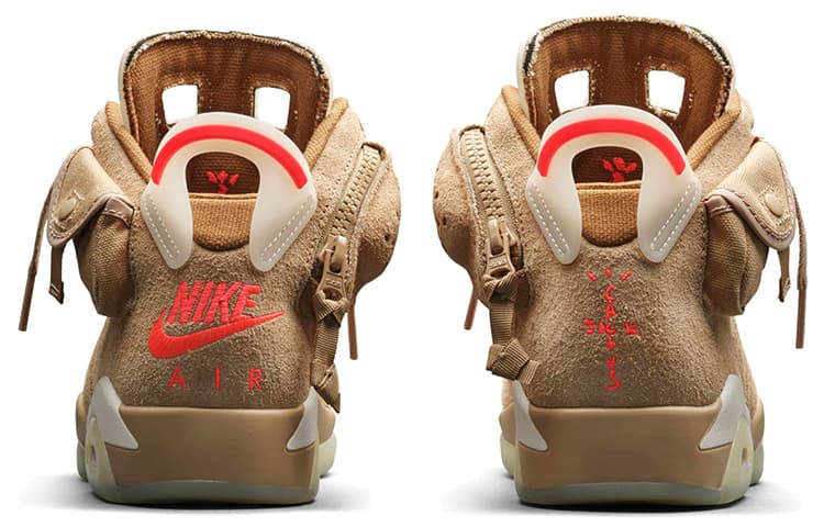 Ретро баскетбольные кроссовки Travis Scott x Air Jordan 6 Retro SP "British Khaki" - изображение 5