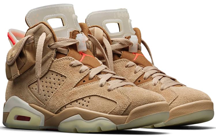 Ретро баскетбольные кроссовки Travis Scott x Air Jordan 6 Retro SP "British Khaki" - изображение 3