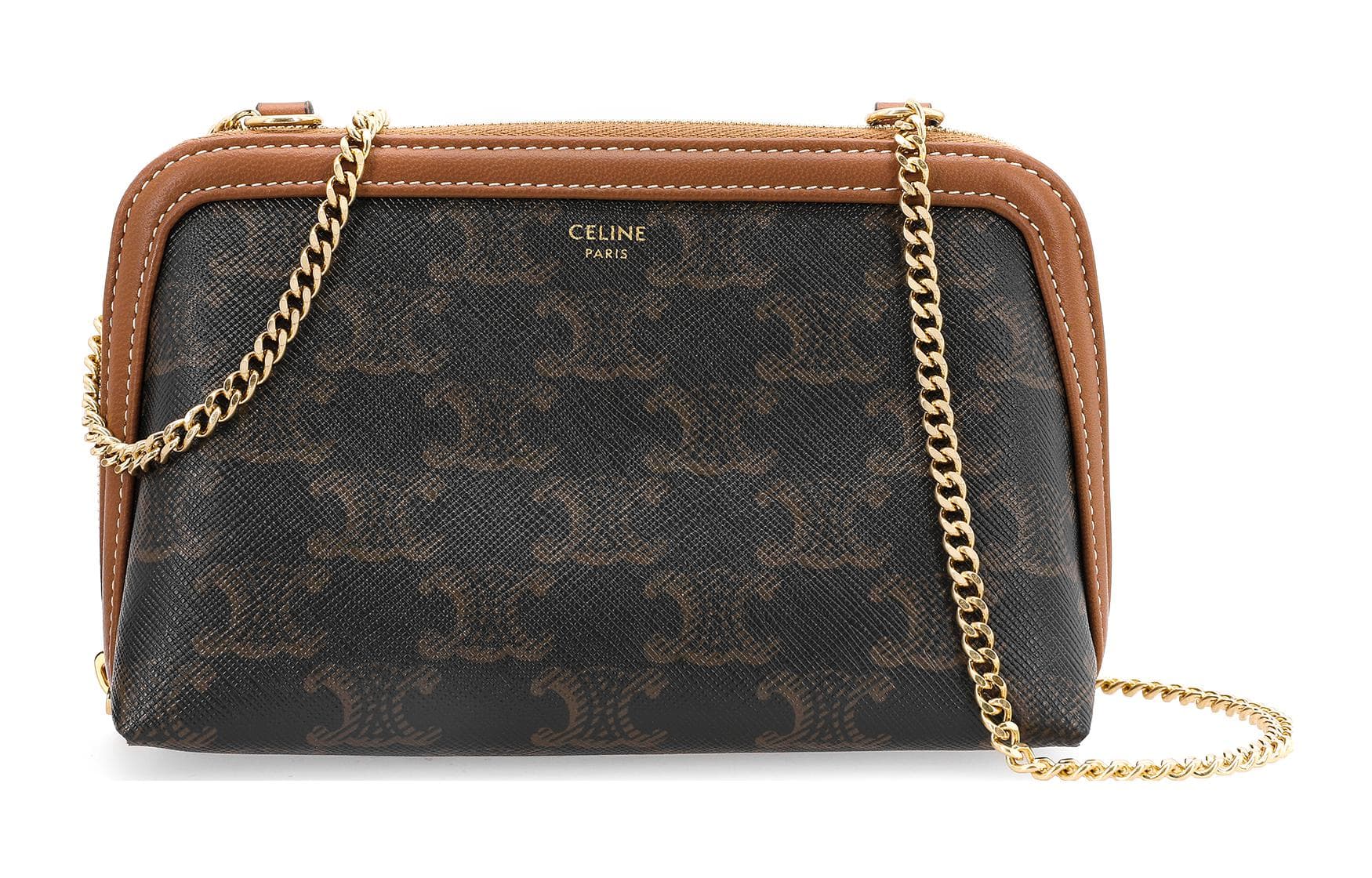 Сумка через плечо CELINE Triomphe Canvas Chain Bag - изображение 3