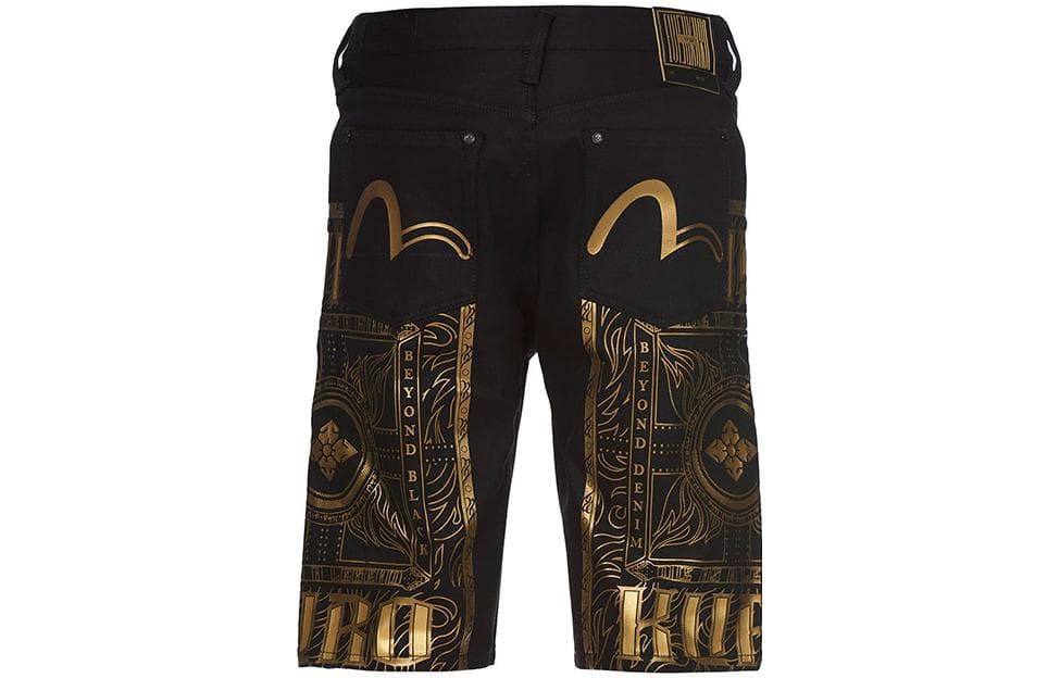 Джинсовые шорты EVISU Мужские джинсовые шорты черного цвета - изображение 2
