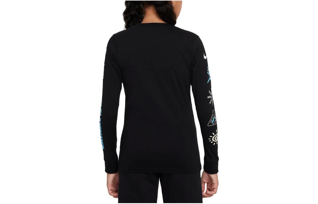 Футболка NIKE Черные Kids T-рубашки - изображение 2
