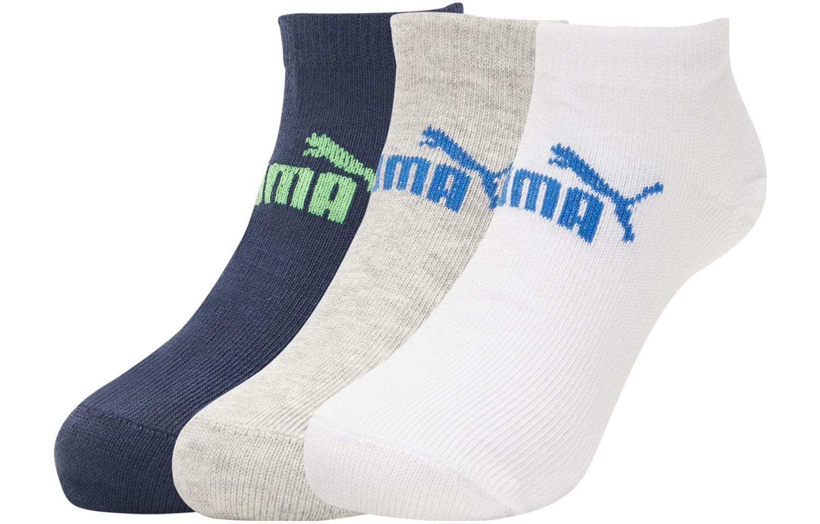 PUMA 3 Pack (Твидовый Синий + Белый + Серый) Унисекс Носки до щиколотки - изображение 1