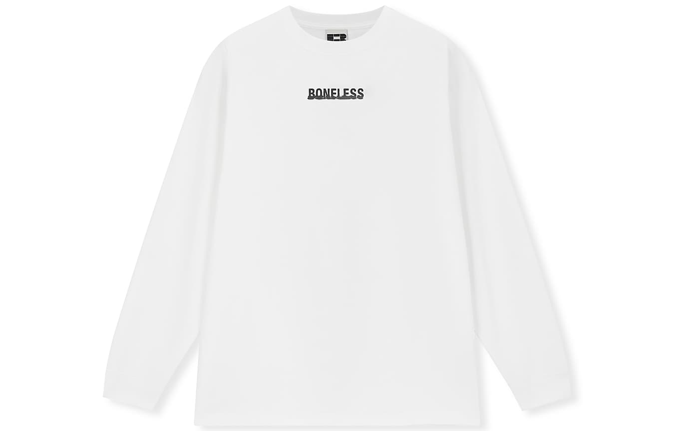 Футболка BONELESS B Series Повседневный пуловер с круглым вырезом и длинным рукавом, принт с логотипом B, унисекс - изображение 4