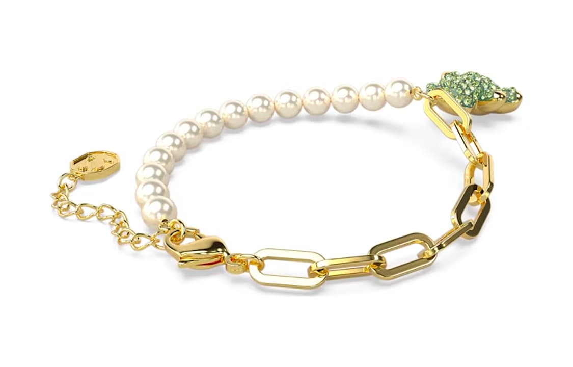 Браслет Swarovski Тедди Браслеты с золотым покрытием женские зеленые - изображение 3