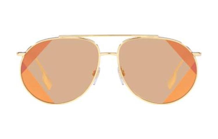Солнцезащитные очки Burberry Металлические Aviator Солнцезащитные очки Женские Золото - изображение 2
