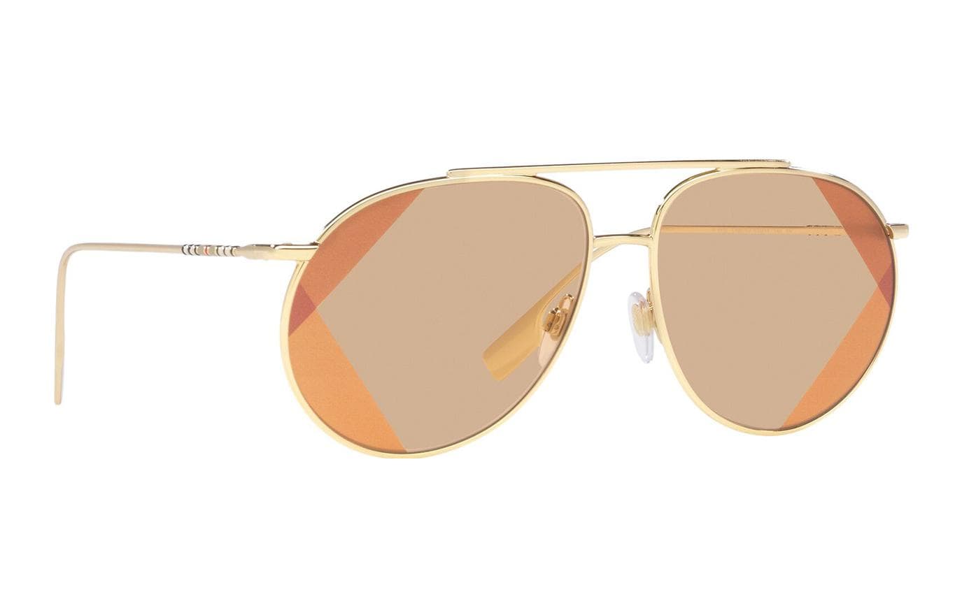 Солнцезащитные очки Burberry Металлические Aviator Солнцезащитные очки Женские Золото - изображение 1