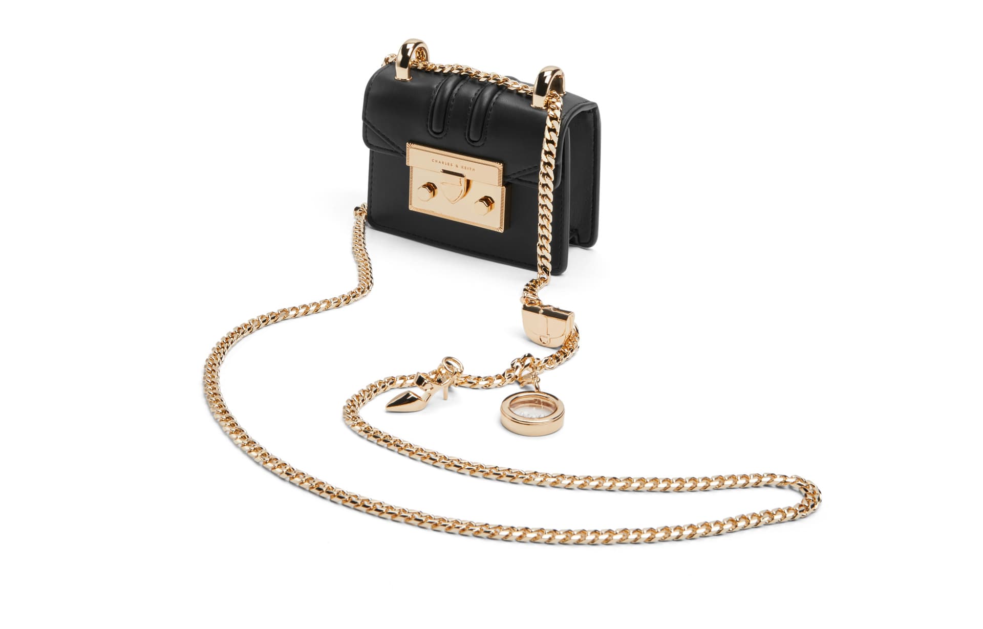 Сумка через плечо Charles & Keith Mini Crossbody Bag Black - изображение 3