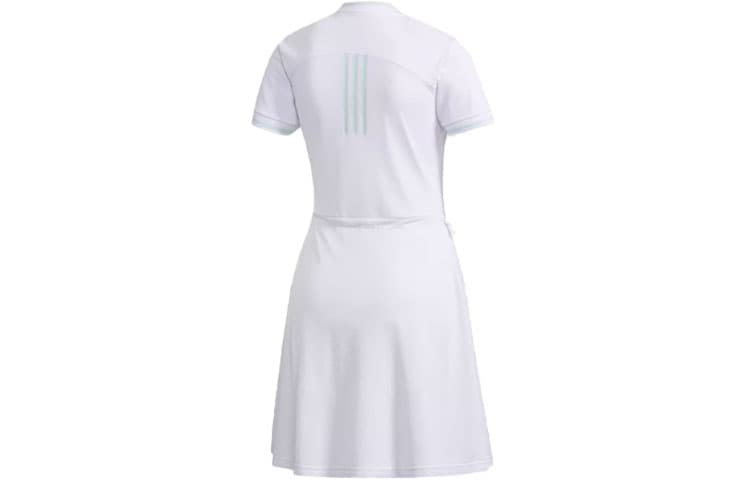 Платье ADIDAS NEO Короткое платье с короткими рукавами для женщин белое - изображение 2
