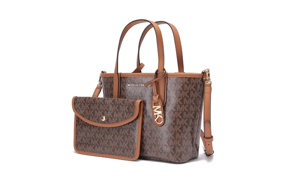 Сумка MICHAEL KORS Eliza Кожа Тоут Комбинированная Сумка Сумка через плечо Сумка Экстра Маленькая Женская Темно-Коричневая - изображение 2