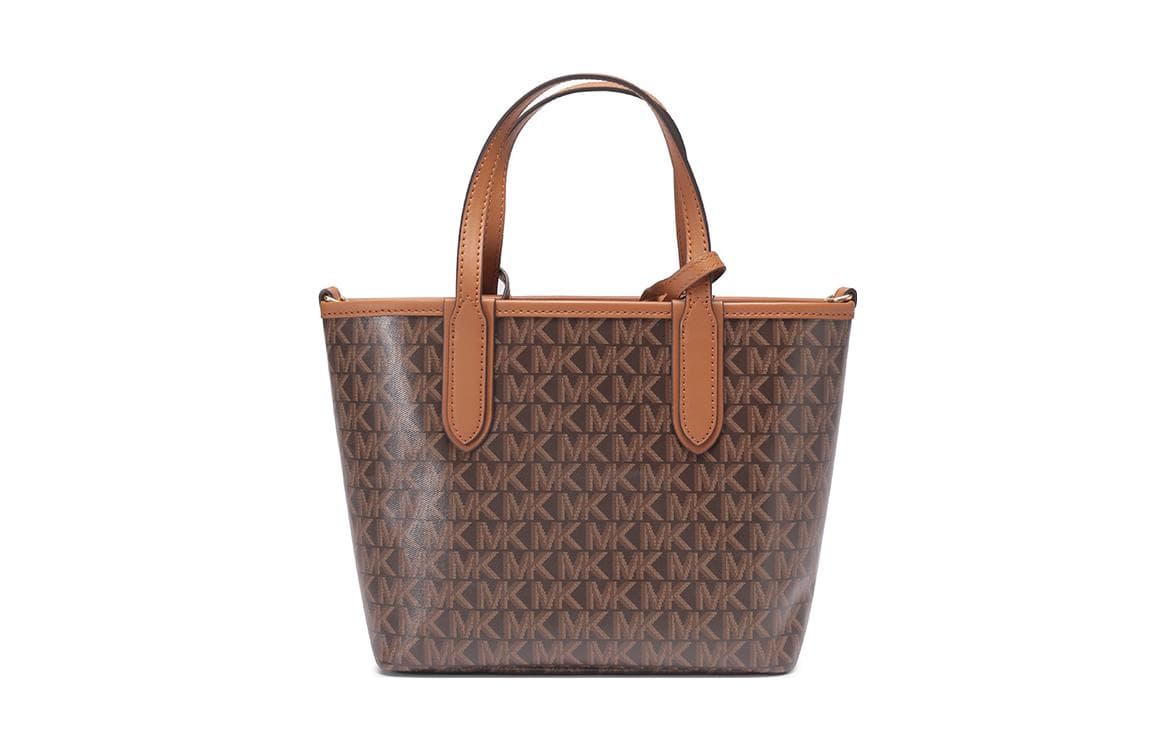 Сумка MICHAEL KORS Eliza Кожа Тоут Комбинированная Сумка Сумка через плечо Сумка Экстра Маленькая Женская Темно-Коричневая - изображение 4