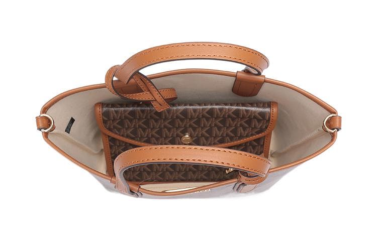 Сумка MICHAEL KORS Eliza Кожа Тоут Комбинированная Сумка Сумка через плечо Сумка Экстра Маленькая Женская Темно-Коричневая - изображение 6