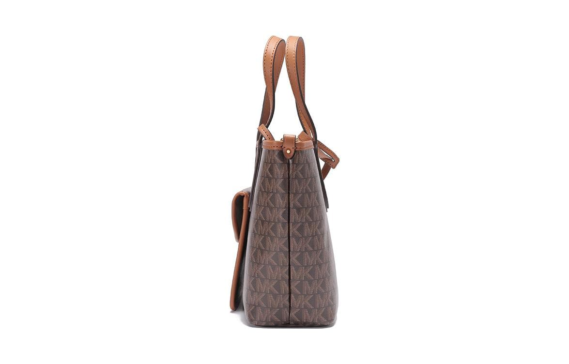 Сумка MICHAEL KORS Eliza Кожа Тоут Комбинированная Сумка Сумка через плечо Сумка Экстра Маленькая Женская Темно-Коричневая - изображение 3