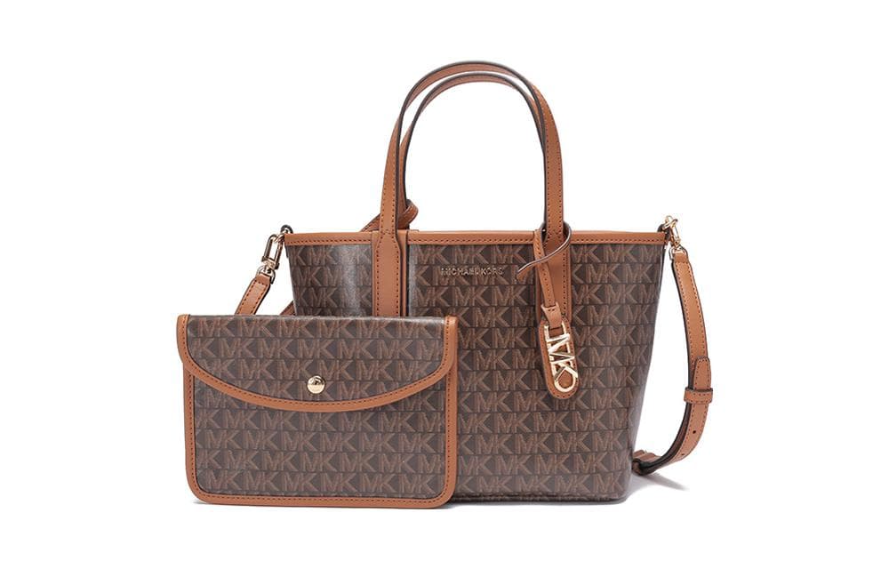 Сумка MICHAEL KORS Eliza Кожа Тоут Комбинированная Сумка Сумка через плечо Сумка Экстра Маленькая Женская Темно-Коричневая - изображение 1