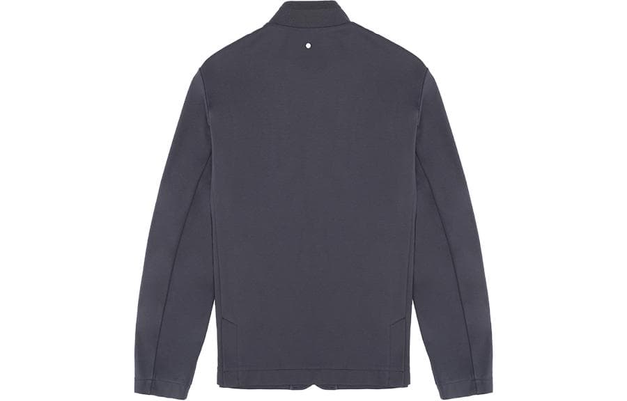Куртка LI-NING 1990 Commuter Однотонный логотип молния воротник-стойка длинный рукав жакет Мужской Холодный сандаловый черный - изображение 2
