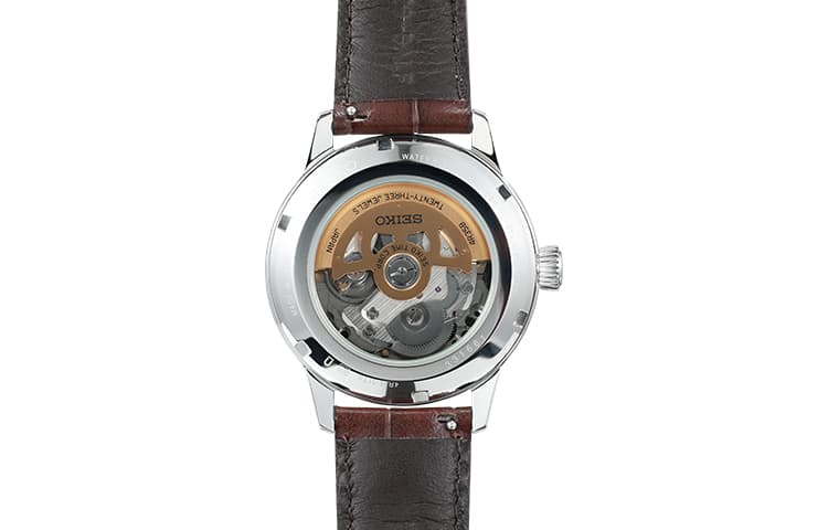 Часы SEIKO Механический механизм Коровья кожа Коровья кожа Шнуровка Часы Мужские Синий циферблат - изображение 4