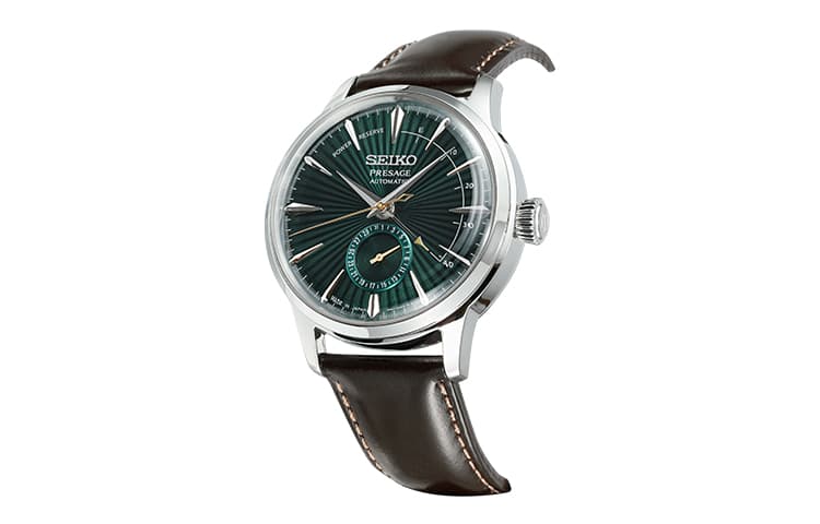 Часы SEIKO Механический механизм Коровья кожа Коровья кожа Шнуровка Часы Мужские Зеленый циферблат - изображение 2