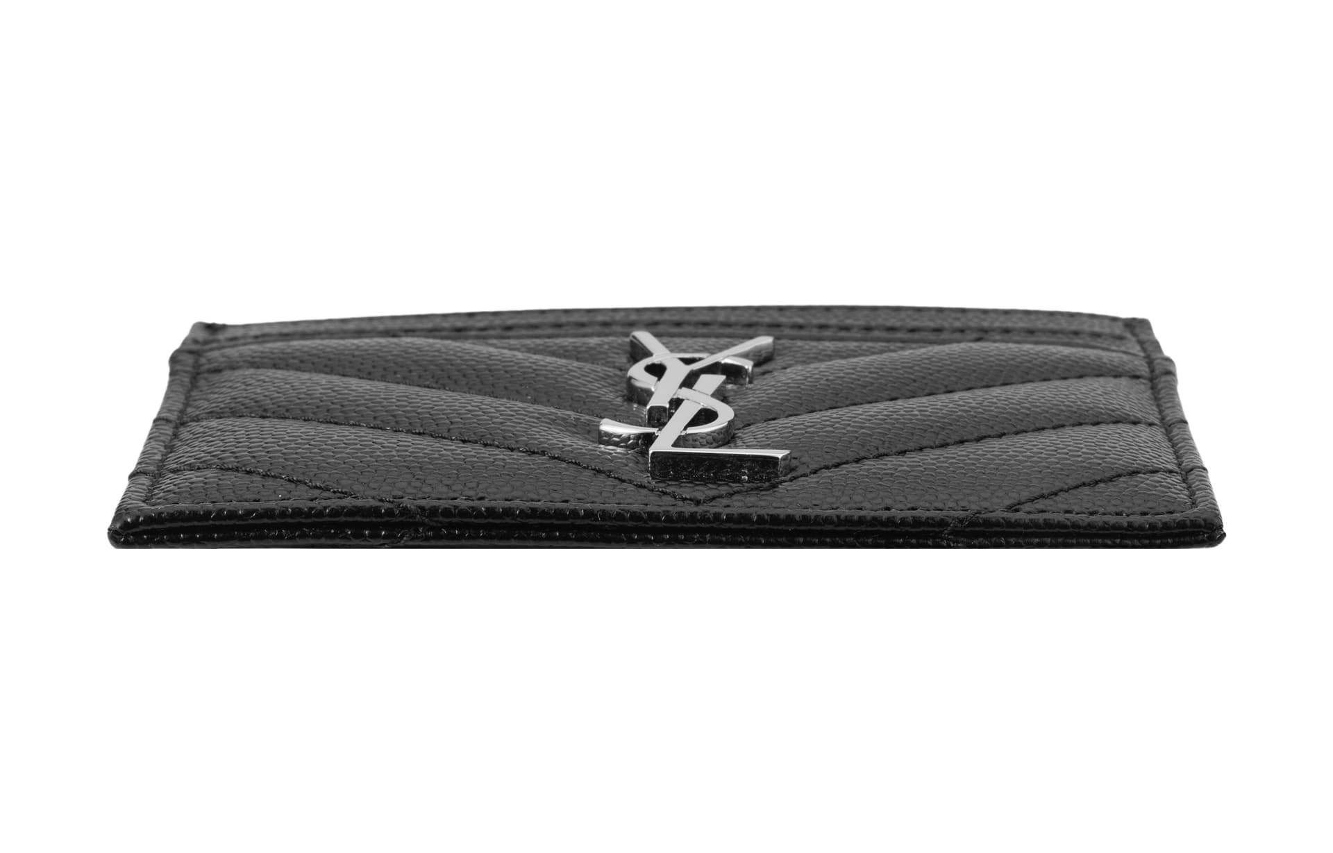 Картхолдер Saint Laurent YSL Monogram Quilted Card Holder Black - изображение 5