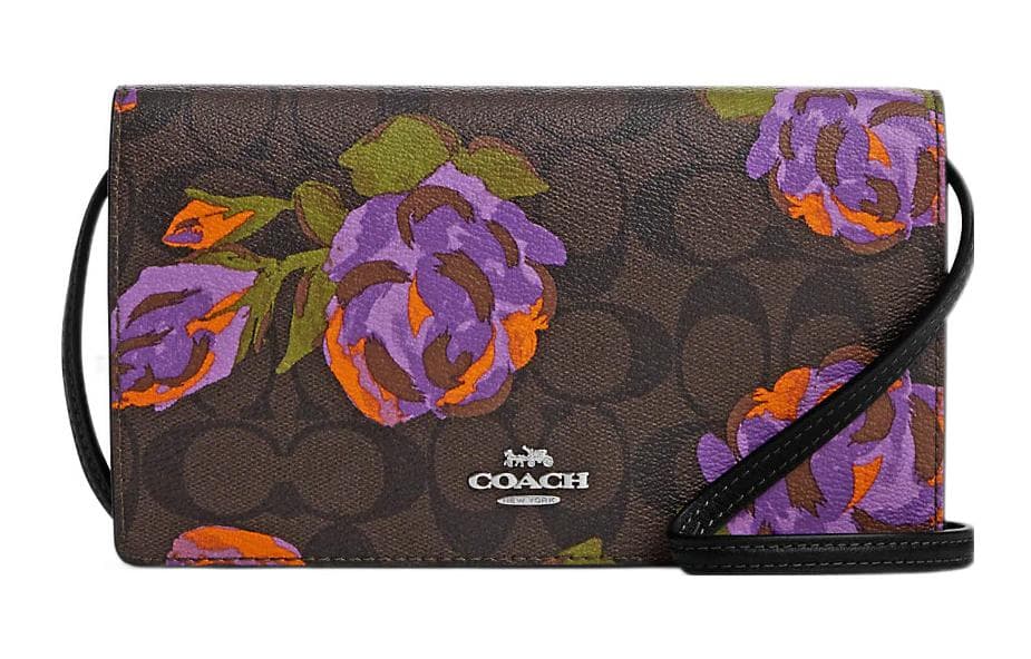 Сумка через плечо COACH Anna Холст и Кожа Конверт Сумка Сумка через плечо Маленькая Женская Коричневая Черная - изображение 1