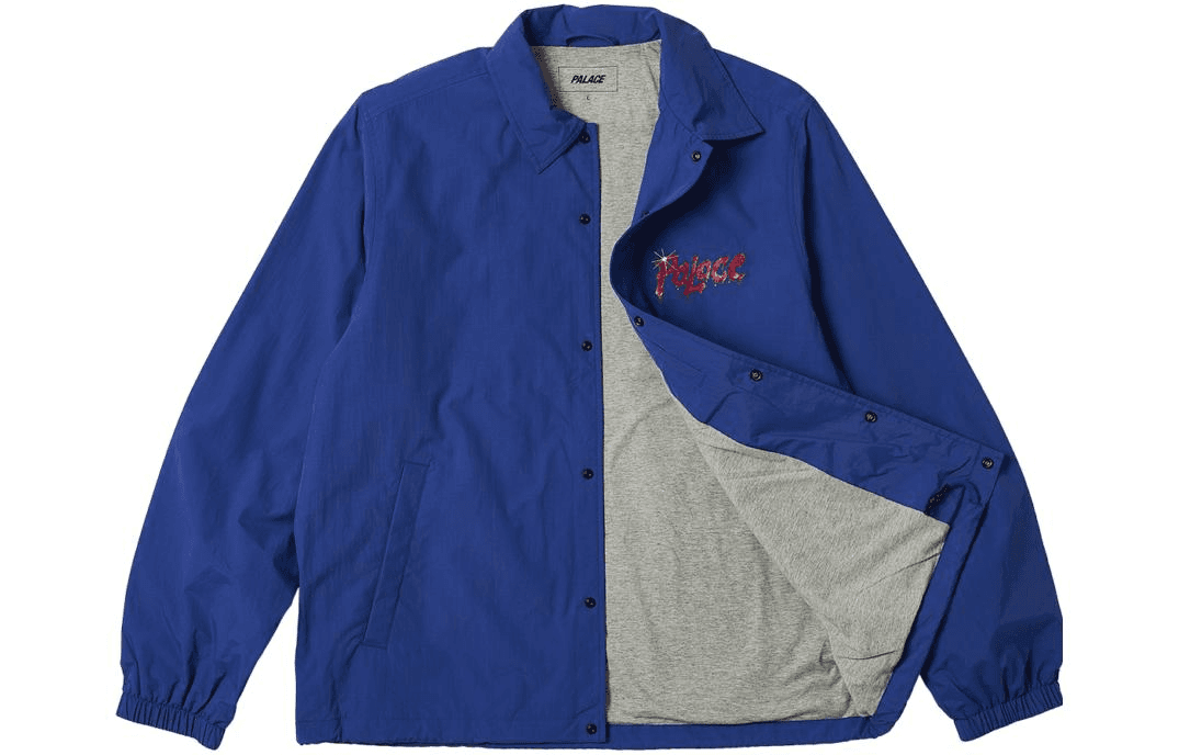 Куртка PALACE FW23 SCRATCHY COACH JACKET Клубная куртка с когтистым принтом, шнурком, кнопкой и отложным воротником Унисекс Синий - изображение 3