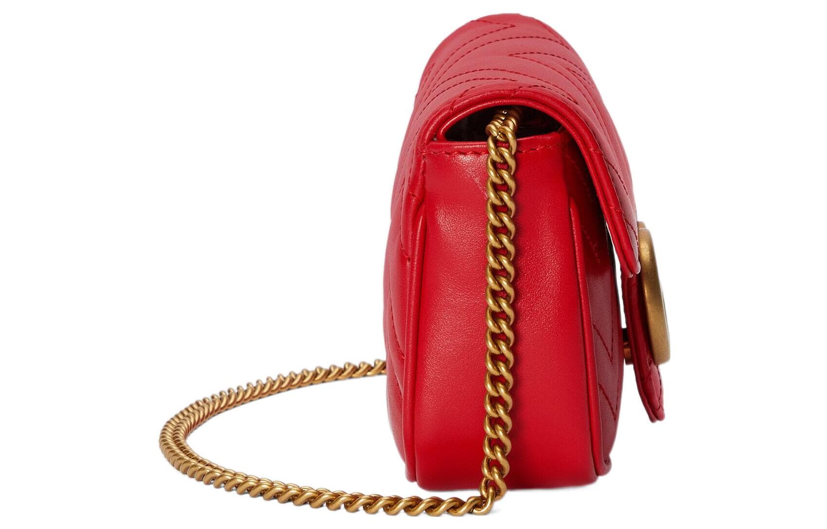 Сумка через плечо Gucci Marmont Mini Red - изображение 5