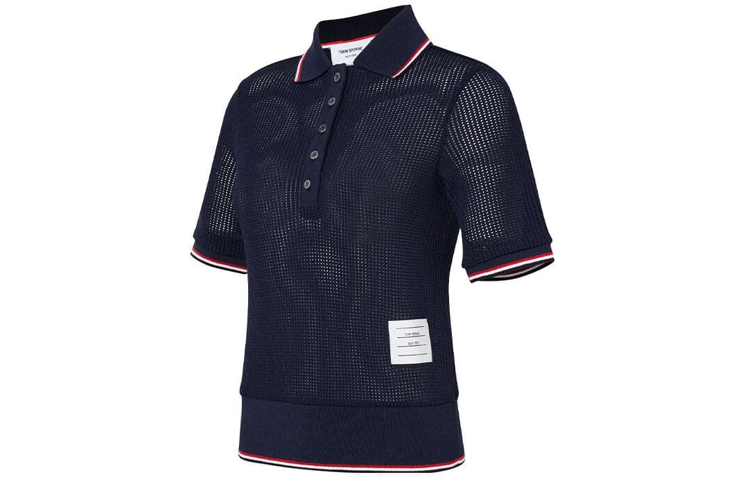 THOM BROWNE Морской Синий Женское Поло - изображение 3