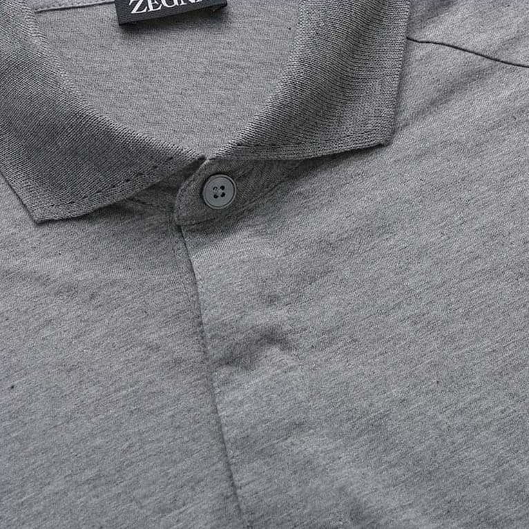 Поло Ermenegildo Zegna Gray Men's Polo - изображение 4