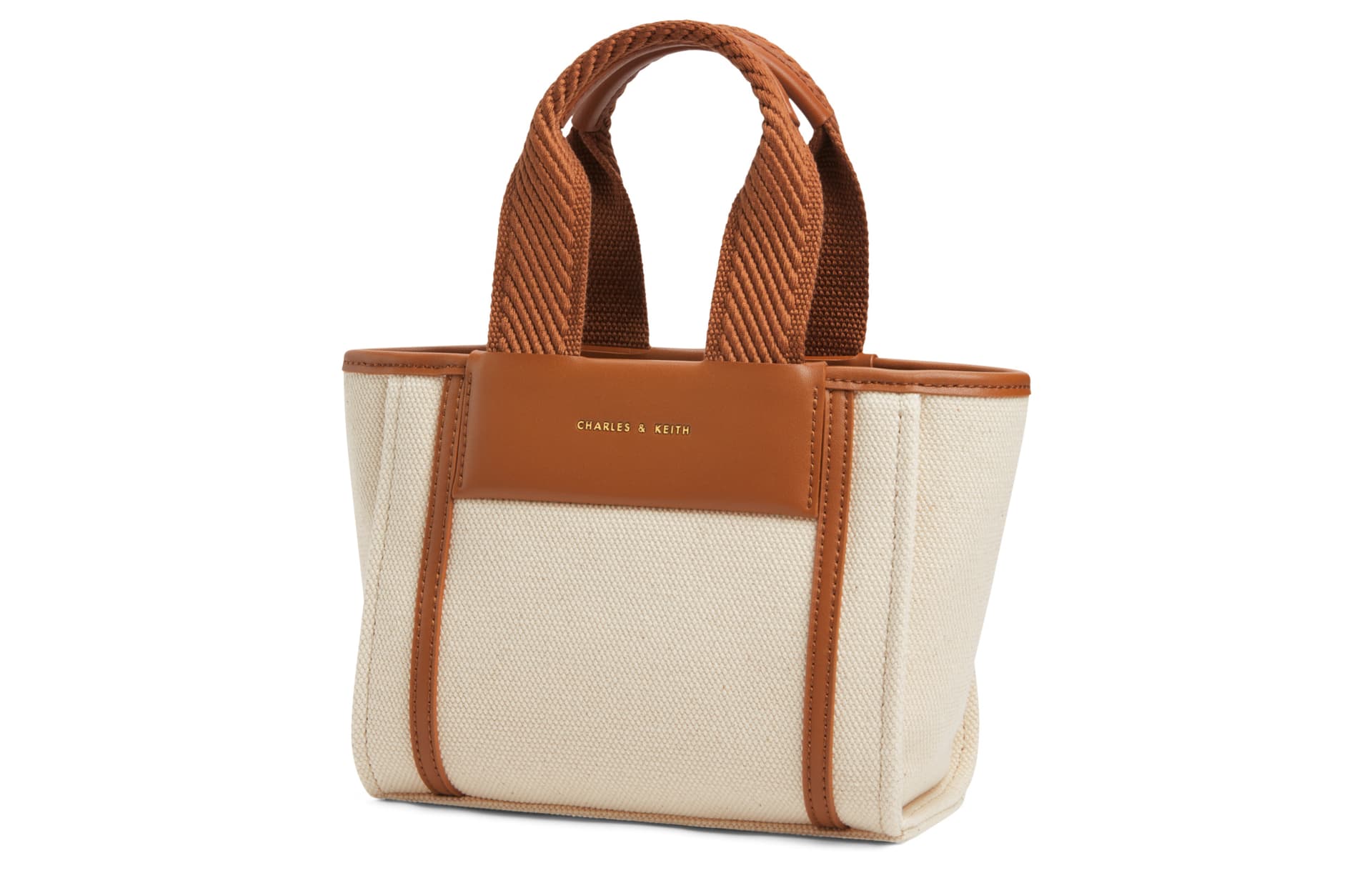 Сумка CHARLES KEITH Холщовая сумка для женщин цвет Черный Jet Коньяк Светлый Бежевый - изображение 2