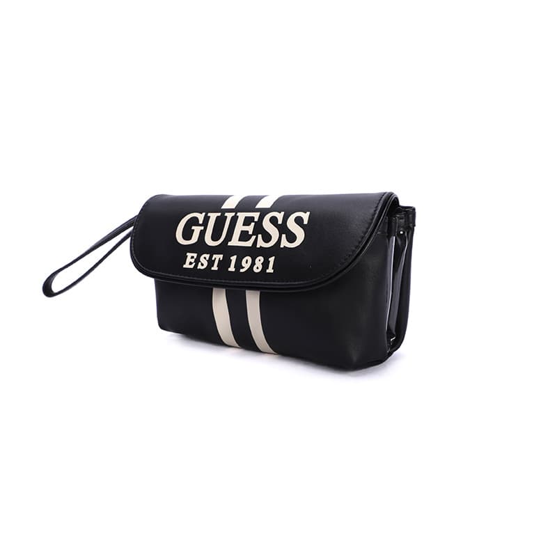 Сумка GUESS Синтетическая кожа Настольный через плечо Клатч Средний Женский Черный Латте - изображение 2