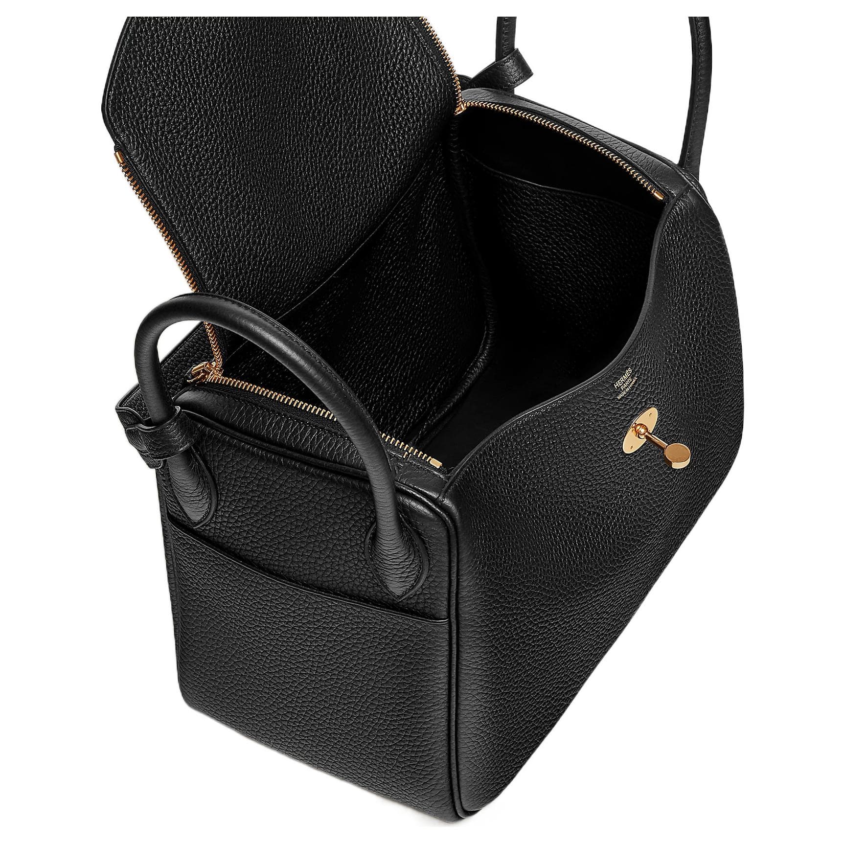 Мини-сумка HERMES Lindy 30 Clemence Noir - изображение 4