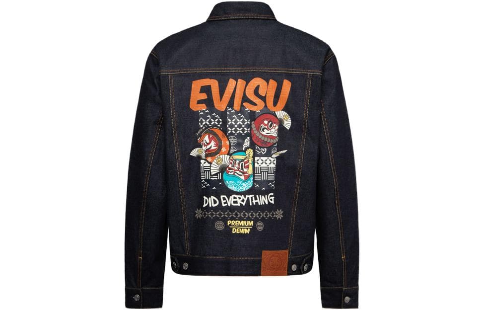 Джинсовая куртка EVISU Джинсовый синий Мужской Джинсовые куртки - изображение 2