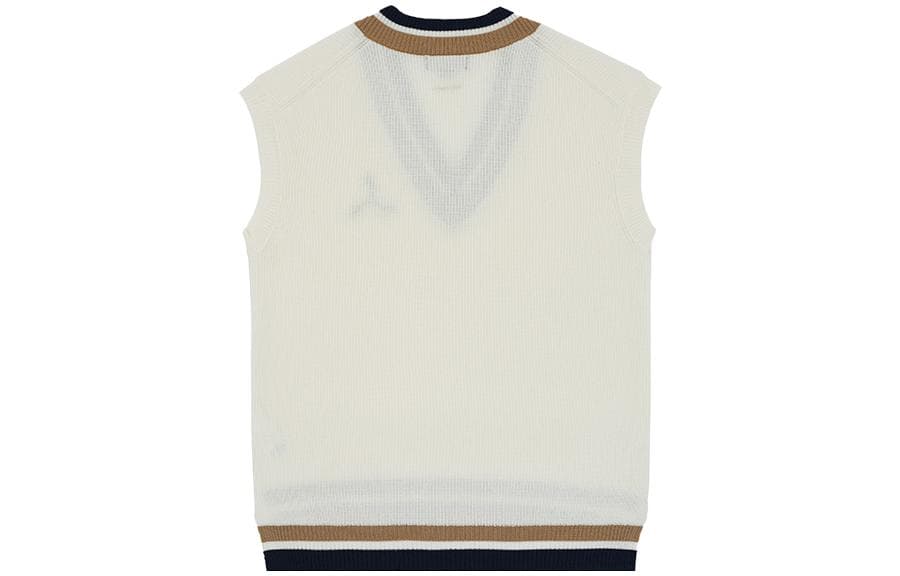 Майка LI-NING 1990 Classic Series Однотонный V-образный вырез Пуловер без рукавов Женский Экрю - изображение 2