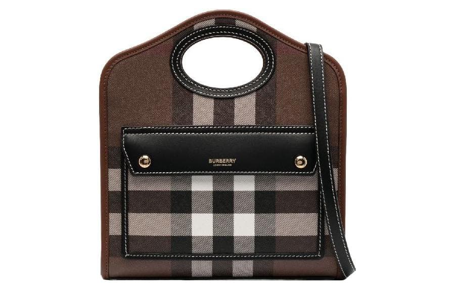 Сумка Burberry Check Pattern Shoulder Bag Brown - изображение 1