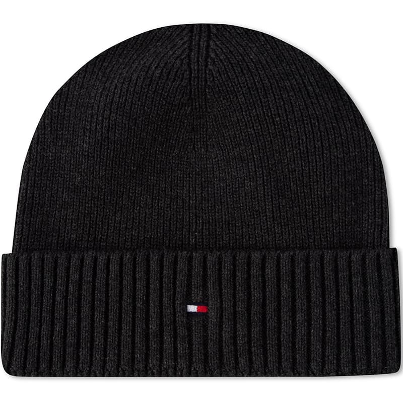 Шапка Tommy Hilfiger Плюш с кольцевым рисунком Хлопок + спандекс Смесь Шапки-бини Мужской Черный - изображение 5