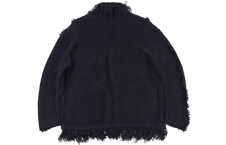 BENMYSHOWER V-Neck Fringe Knit Sweater - изображение 2