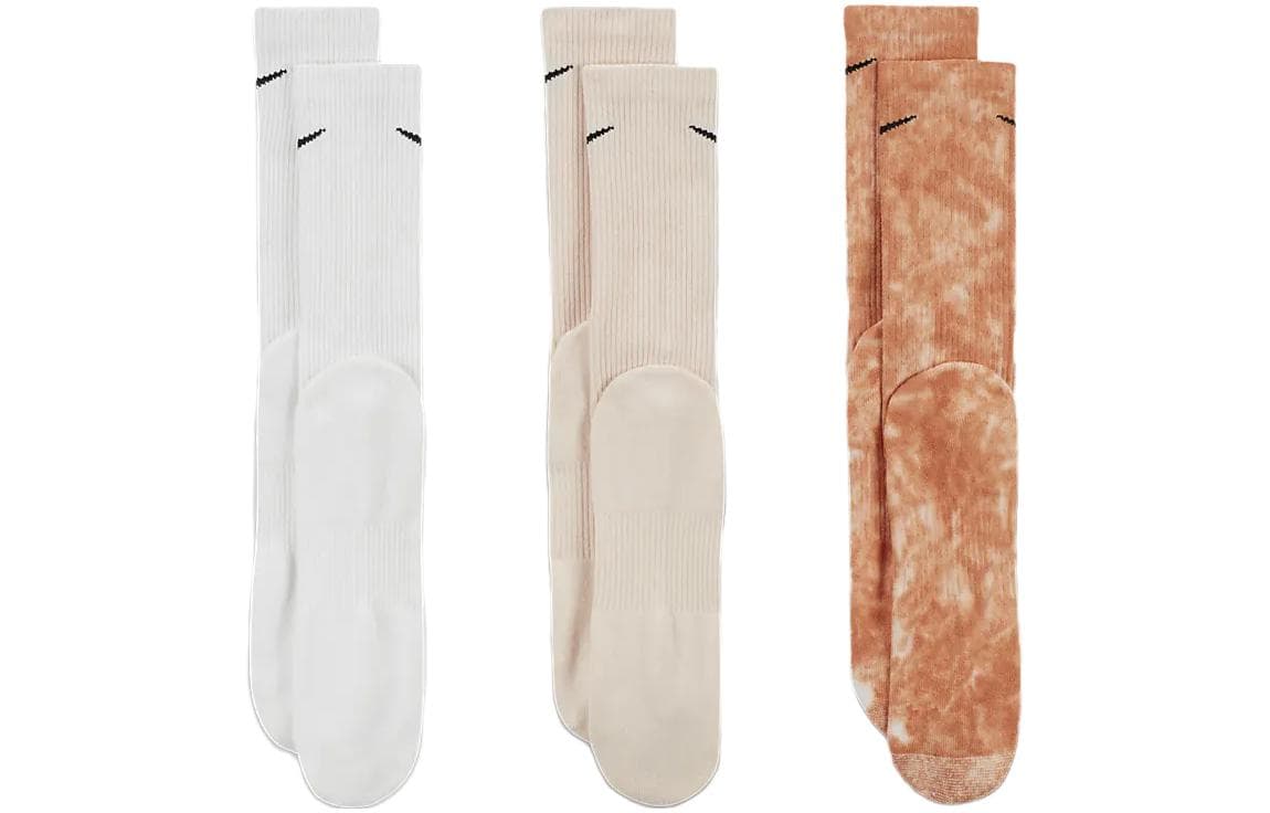 Носки NIKE 3 Pack (Белый + Розовый + Оранжевый) Унисекс Носки Crew - изображение 1