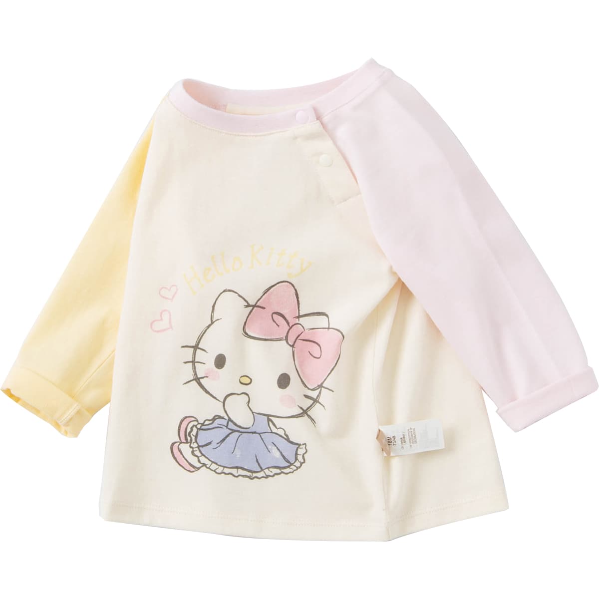 Футболка DAVE&BELLA Футболка Hello Kitty Детский круглый вырез с контрастными цветами и длинным рукавом 100% хлопок бежевый - изображение 2