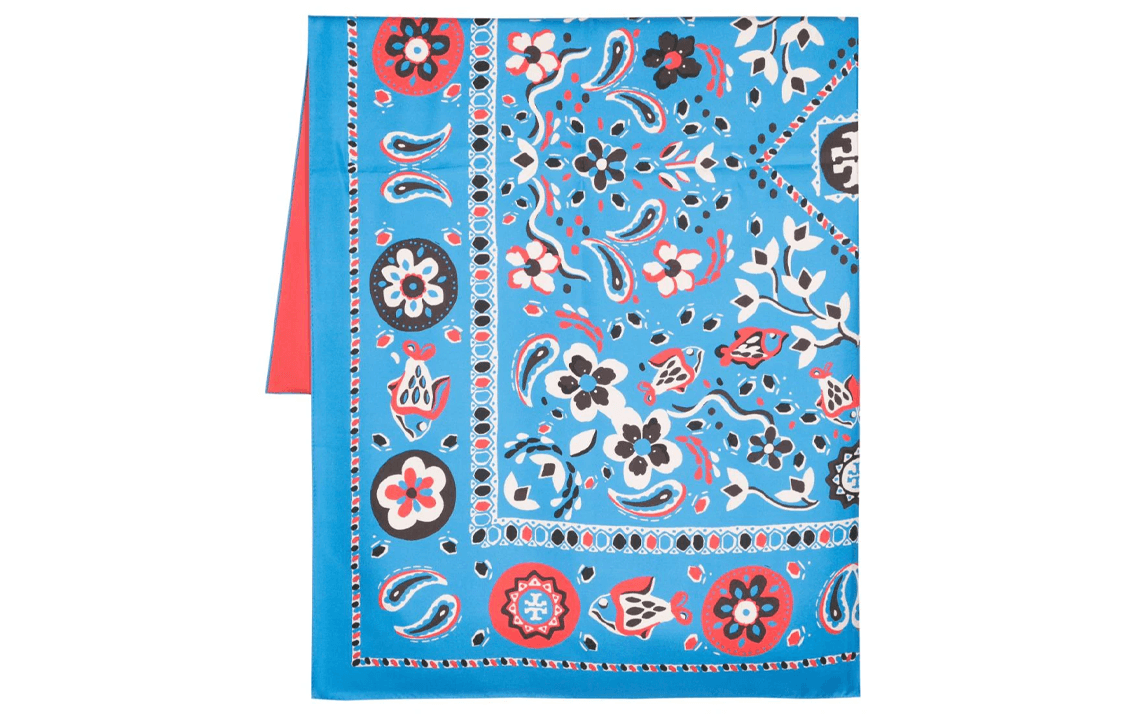 Платок Шелковые шарфы Tory Burch для женщин синий - изображение 1