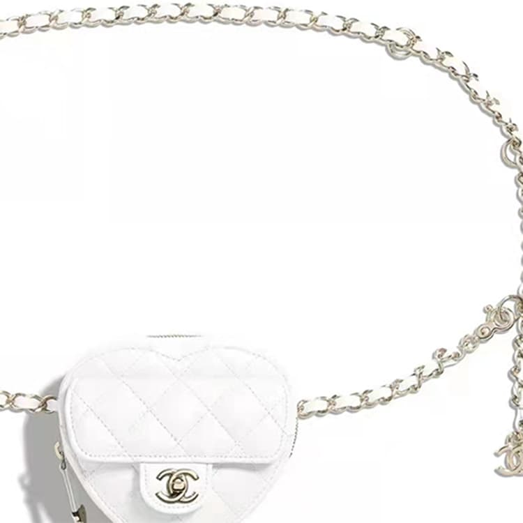 Поясная сумка CHANEL Heart Mini Belt Bag White - изображение 2
